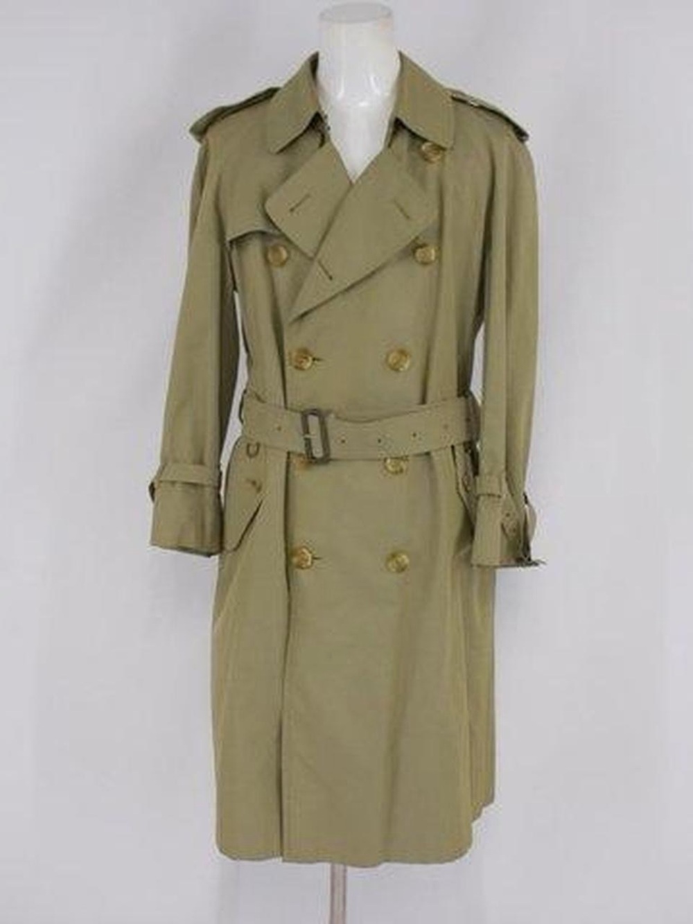 Burberry Khaki Double-Breasted Trench Coat
